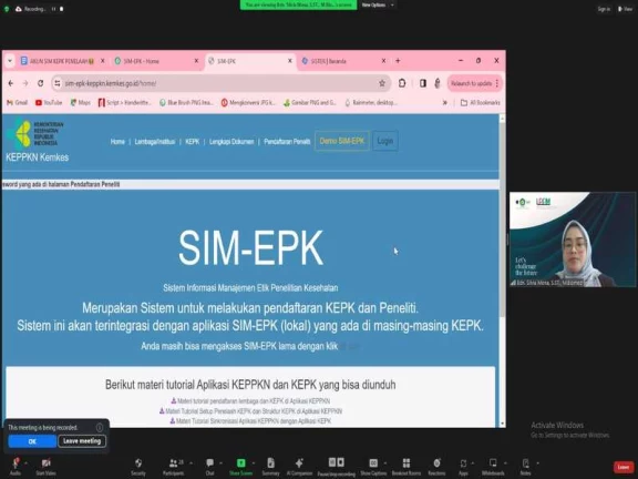 Pelaksanaan Sosialisasi Ethical Clearance secara Online Periode Maret 2024