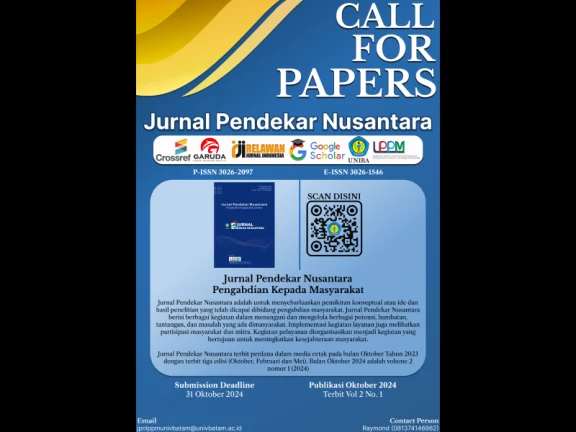 Call For Papers Jurnal Pendekar Nusantara Oktober 2024
