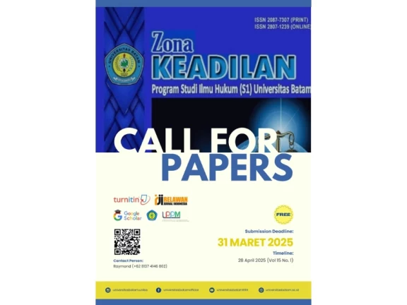 Call For Papers April 2025 Jurnal Zona Keadilan