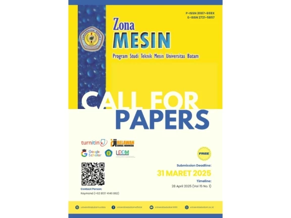 Call For Papers April 2025 Jurnal Zona Mesin