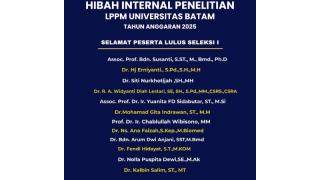 Hasil Seleksi Pemberkasan dan Administrasi Hibah Internal PKM LPPM Universitas Batam Tahun Anggaran 2025