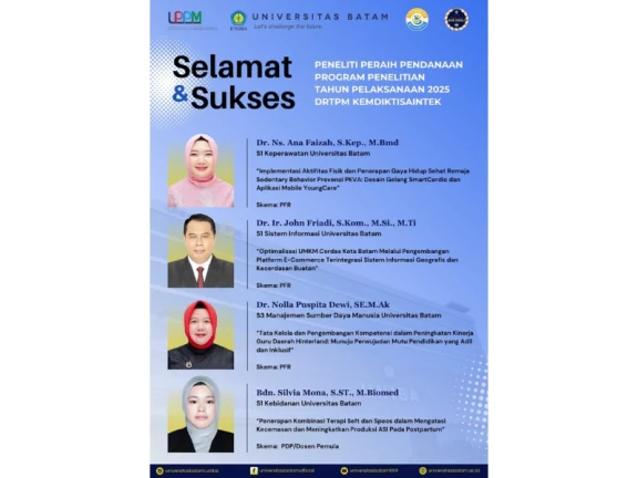 Selamat dan Sukses Dosen-Dosen Universitas Batam Peraih Pendanaan Program Penelitian Tahun Pelaksanaan 2025 DRTPM KEMDIKTISAINTEK