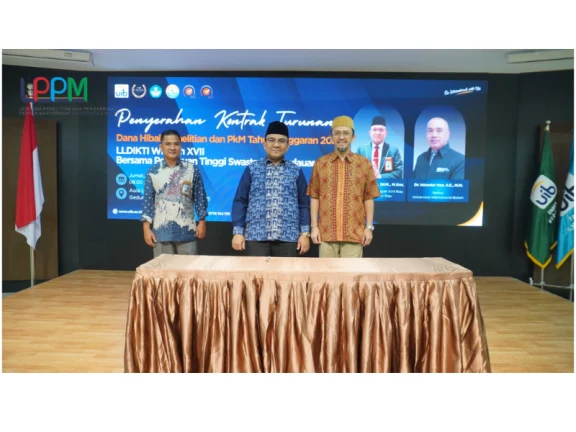 LPPM Universitas Batam Hadiri Penyerahan Kontrak Turunan Dana Hibah Penelitian dan PKM Tahun Anggaran 2026 LLDIKTI Wilayah XVII