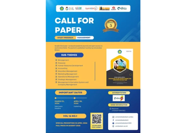CALL FOR PAPERS – JURNAL ZONA MANAJERIAL VOL. 16 NO. 1