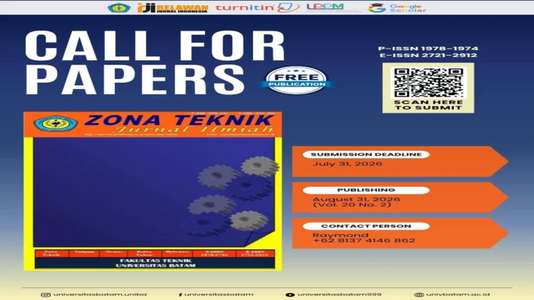 Call For Papers Agustus 2026 Jurnal Zona Teknik