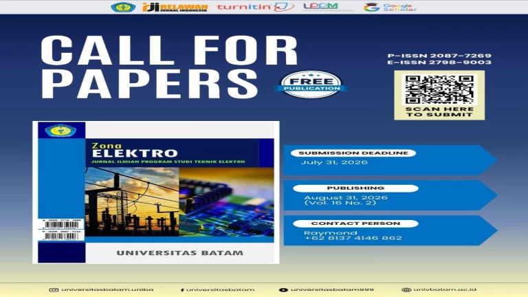 Call For Papers Agustus 2026 Jurnal Zona Elektro
