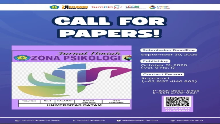 Call For Papers Oktober 2026 Jurnal Zona Psikologi