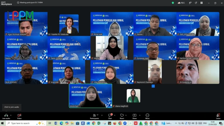 LPPM Universitas Batam Bersama PT Syntax Corporation Indonesia Gelar Pelatihan Pengelolaan Jurnal Potensi